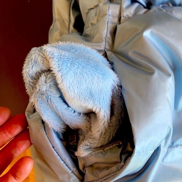 Land’s End down hyper dry water resistant puffer jacket ice blue MED PETITE - Picture 15 of 16